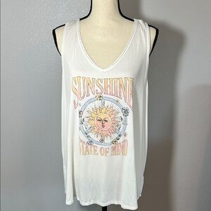Maurices White Sunshine Graphic Tank Top